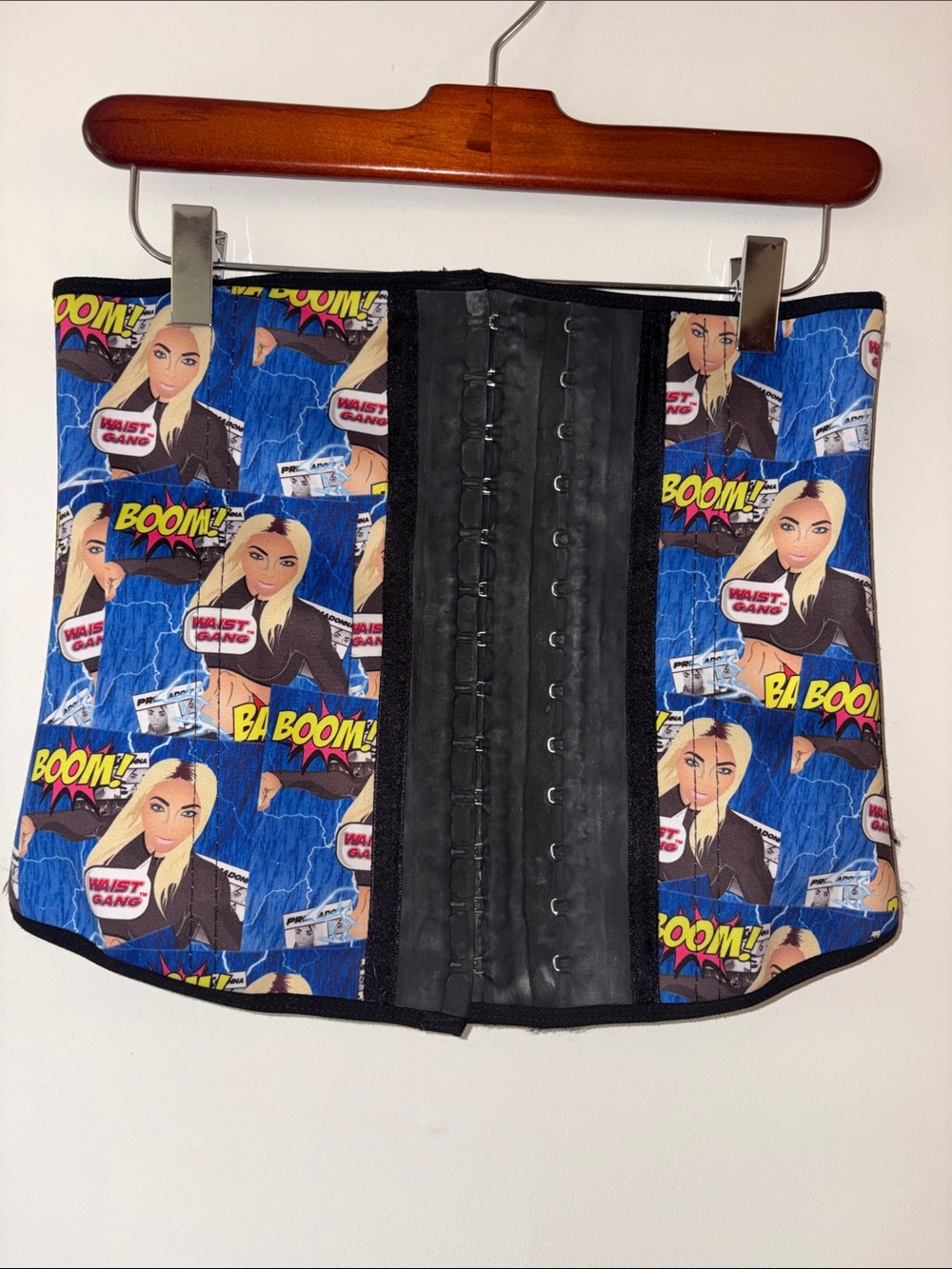 Funky! Blue Graphic Waist Trainer Corset with Comic Print